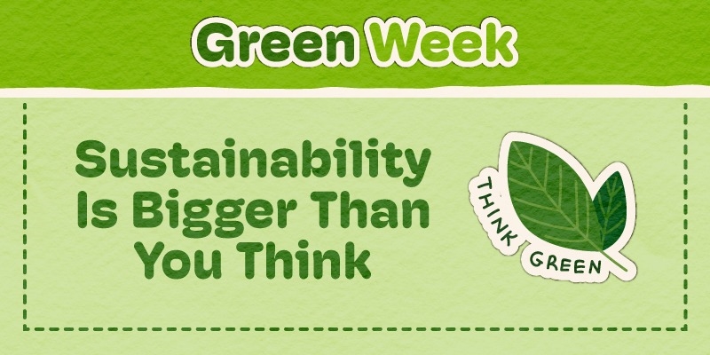 Graphic which reads 'Sustainability is bigger than you think'