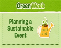 Graphic which reads 'Planning a Sustainable Event'